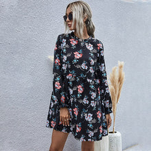 Load image into Gallery viewer, 2021 New Autumn Winter Fashion Floral Dress Women Casual Full Sleeve High Waist Loose Print Dress