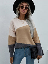 Load image into Gallery viewer, 2021 New Autumn Winter Long Sleeve Striped Sweater Pullovers Women Loose Oversized O-Neck Knitted Warm Sweaters Jumper Mujer
