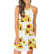 Load image into Gallery viewer, 2021 New  Floral Printed Dress Women Sleeveless O-Neck Prairie Chic Beach Dress Summer Casual Mini Boho Sundress Femme