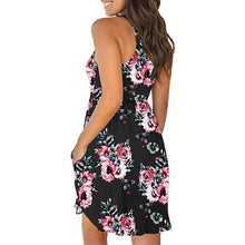 Load image into Gallery viewer, 2021 New  Floral Printed Dress Women Sleeveless O-Neck Prairie Chic Beach Dress Summer Casual Mini Boho Sundress Femme