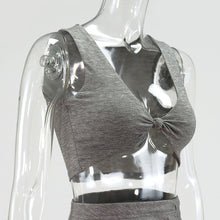 Load image into Gallery viewer, 2021 New Folds Slim Navel Crop Tank Top Long Length Skirt Outfit For Women Sleeveless Fashion Solid Sexy Skirt Set