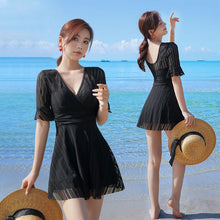 Load image into Gallery viewer, 2021 New Korean Sexy Swimsuit Women High Cup Swim Bathing Suit Woman Bodysuit One Piece Swimwear Swimming Swimskirt