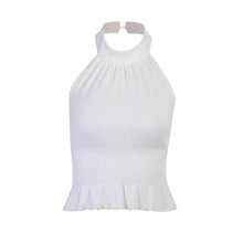 Load image into Gallery viewer, 2021 New Ladies Spring Summer Elegant Fashion Casual Halter Solid Print Cotton Tank Tops Women Edible Tree Fungus Shirts