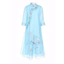 Load image into Gallery viewer, 2021 New Plus size Chinese Style Hanfu Dress for Elegant Women  Embroidery Improved Cheongsam Traditional Robe Dress M-4XL