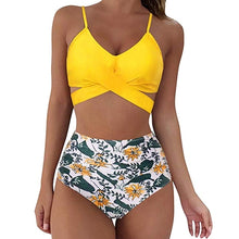 Load image into Gallery viewer, 2021 New Sexy High Waist Bikini Cross Swimwear Women Push Up Swimsuit Female Plus Size Bikini Set Bather Bathing Suit Beachwear