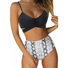 Load image into Gallery viewer, 2021 New Sexy High Waist Bikini Cross Swimwear Women Push Up Swimsuit Female Plus Size Bikini Set Bather Bathing Suit Beachwear
