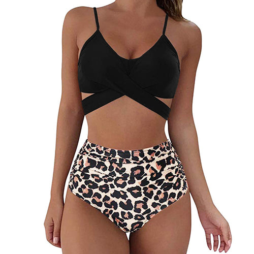 2021 New Sexy High Waist Bikini Cross Swimwear Women Push Up Swimsuit Female Plus Size Bikini Set Bather Bathing Suit Beachwear