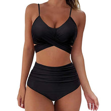Load image into Gallery viewer, 2021 New Sexy High Waist Bikini Cross Swimwear Women Push Up Swimsuit Female Plus Size Bikini Set Bather Bathing Suit Beachwear