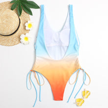 Load image into Gallery viewer, 2021 New Sexy One Piece Swimsuit Women Gradient Color Swimwear Bodysuit Push Up Monokini Backless Bathing Suit Summer Beach Wear