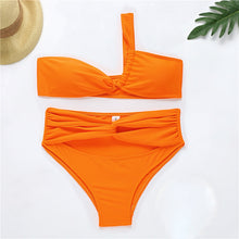 Load image into Gallery viewer, 2021 New Sexy One Shoulder Bikini High Waist Swimsuit Women Hollow Out Swimwear Female Push Up Bikini Set Bathing Suit Beachwear