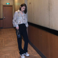 Load image into Gallery viewer, 2021 New Snakeskin bronzing chiffon print shirt women spring and summer foreign style fashion loose design niche shirt