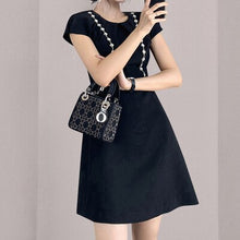 Load image into Gallery viewer, 2021 New Spring And Autumn Fashion Casual Short Sleeve V-neck Nail Drill Waist Show Thin Sexy Lace Dress