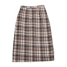 Load image into Gallery viewer, 2021 New Spring Autumn Women A-Line Skirts High Waist Checkered Plaid Korean Style Fashionable Split Vintage Midi Skirts