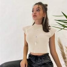 Load image into Gallery viewer, 2021 New Spring Summer Solid Knitted Top Women Casual Slim Half High Collar Flying Sleeve Ladies Back To The Basics Pullover Top