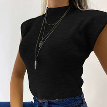 Load image into Gallery viewer, 2021 New Spring Summer Solid Knitted Top Women Casual Slim Half High Collar Flying Sleeve Ladies Back To The Basics Pullover Top