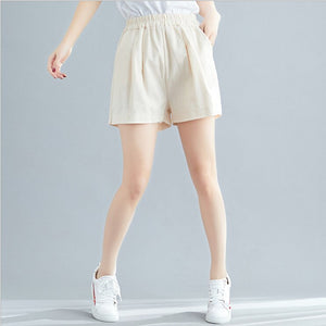 2021 New Summer Casual Cotton Linen Shorts High Quality Plus Size High Waist Shorts Women Fashion Women's Short Pants Streetwear
