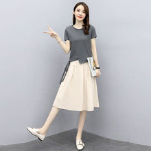 Load image into Gallery viewer, 2021 New Summer Crop Top And Short Skirt Suits Two Piece Set Women Fashion Style Casual Loose Mini Party Dresses Ladies Outfits