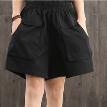 Load image into Gallery viewer, 2021 New Summer Knee-length Elastic-waist Shorts Women Casual Solid Large-size 5XL Cotton Korean Loose Womens Shorts Pockets
