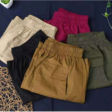 Load image into Gallery viewer, 2021 New Summer Knee-length Elastic-waist Shorts Women Casual Solid Large-size 5XL Cotton Korean Loose Womens Shorts Pockets