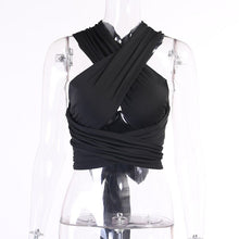 Load image into Gallery viewer, 2021 New Summer Sexy Bandage Crop Top For Women Solid Sleeveless Backless Club Party Tank Top Slim Streetwear