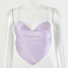 Load image into Gallery viewer, 2021 New Summer Sexy Heart -shaped Spaghetti Strap Short Women Tank Top Solid Bandage Draped Backless Strapless Crop Top