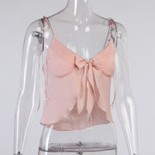 Load image into Gallery viewer, 2021 New Summer Solid Sling Tank Tops Women Slim Short Sexy All-Match Bow-Knot Corset Satin Crop Tops