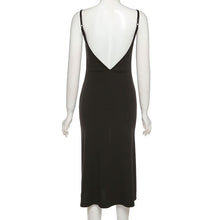 Load image into Gallery viewer, 2021 New Summer Split Spaghetti Strap Dress Women Sexy V Neck Backless Ladies Medium Long Sling Sleeveless Party Dress