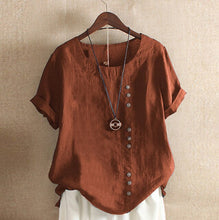 Load image into Gallery viewer, 2021 New Summer T Shirt Women Elasticity Woman Clothes Oversize Tops Plus Size Tshirt Maxi Female Short Sleeve Cotton Linen Tee