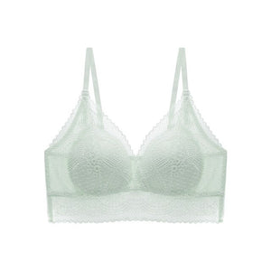 2021 New Summer Triangle Cup Lace Bra For Women Seamless Push Up Underwear Small Chest Bra One Piece Thin Sexy Lace Floral Bra