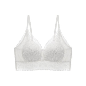 2021 New Summer Triangle Cup Lace Bra For Women Seamless Push Up Underwear Small Chest Bra One Piece Thin Sexy Lace Floral Bra