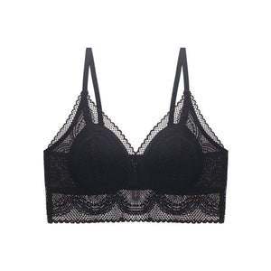 2021 New Summer Triangle Cup Lace Bra For Women Seamless Push Up Underwear Small Chest Bra One Piece Thin Sexy Lace Floral Bra