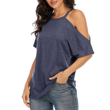 Load image into Gallery viewer, 2021 New Summer Women T-Shirts Fashion Sexy Off Shoulder Tops Solid Color  Slim T-Shirt Casual Loose Tee Shirts Femme