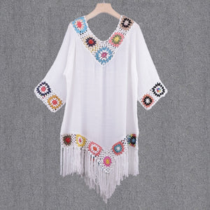 2021 New Women’s Crochet Chiffon Tassel Swimsuit For The Beach Bikini Cover Ups Swimwear