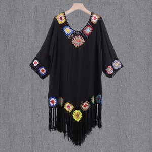 2021 New Women’s Crochet Chiffon Tassel Swimsuit For The Beach Bikini Cover Ups Swimwear