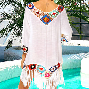 2021 New Women’s Crochet Chiffon Tassel Swimsuit For The Beach Bikini Cover Ups Swimwear