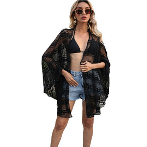 2021 New Women's Summer Casual Lace Crochet Kimono Cardigan Bathing Suit Cover Up