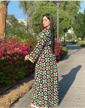 Load image into Gallery viewer, 2021 Newest Print Muslim Set Women Elegant Open Abaya Turkish Pakistan Cardigan Moroccan Kaftan Dress Bohemian Islamic Clothes