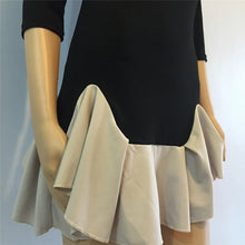 Load image into Gallery viewer, 2021 O Neck Long  Sleeve Dress Mini A Line Ruffles Women Casual Patchwork Club Black Autumn Winter Party Dresses