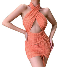 Load image into Gallery viewer, 2021 Sexy Fashion Backless Mini Dress Women Nightclub Party Dress Summer Backless Halter Sleeveless Dress Bodycon Vestido Femme