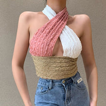Load image into Gallery viewer, 2021 Sexy Halter Tops Female Fashion Sleevesless Vest Candy Color Chest Hollow Backless Summer  Streetwear New Crop Tops Women