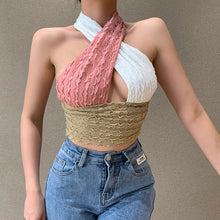 Load image into Gallery viewer, 2021 Sexy Halter Tops Female Fashion Sleevesless Vest Candy Color Chest Hollow Backless Summer  Streetwear New Crop Tops Women
