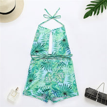 Load image into Gallery viewer, 2021 Sexy High Waist Bikini Swimwear Women Swimsuit Leaf Print Bikini Set Bandage Bathing Suits Summer Beach Wear Swimming Suit