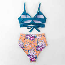Load image into Gallery viewer, 2021 Sexy Leaf Print Bikini Female Swimsuit Women Swimwear Thong Push Up Bikinis Set High Waist Swimming Suits for Bathing Suit