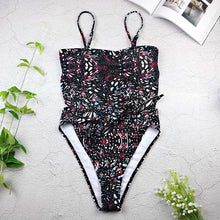 Load image into Gallery viewer, 2021 Sexy Swimsuit Women Swimwear One Piece Halter One Piece Push Up Swimsuit Bandage Bathing Suit Wear Female Beachwear 3336