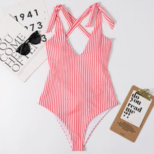 Load image into Gallery viewer, 2021 Sexy Swimsuit Women Swimwear One Piece Halter One Piece Push Up Swimsuit Bandage Bathing Suit Wear Female Beachwear 3336