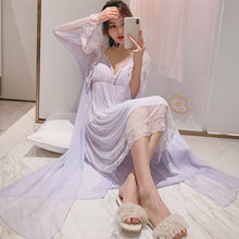 Load image into Gallery viewer, 2021 Spring And Summer Sexy Suspender Nightgown Two Piece Women&#39;s High Quality Pajamas Lovely Home Clothes Ladies Nightdress