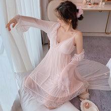 Load image into Gallery viewer, 2021 Spring And Summer Sexy Suspender Nightgown Two Piece Women&#39;s High Quality Pajamas Lovely Home Clothes Ladies Nightdress