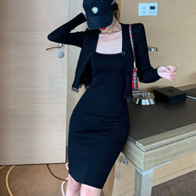 Load image into Gallery viewer, 2021 Spring Autumn Fashion  Women&#39;s Clothing Knitted Bandage Bodycon Dress Cardigans Tops Female Long Sleeve Dresses Skirts Set