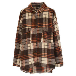 2021 Spring Button Up Shirt Korean Style Oversized Plaid Shirts Blouse Women Cotton Blouse Long Sleeve Plus Size Blouses Blusas