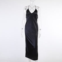 Load image into Gallery viewer, 2021 Spring New Sexy Blackless Spaghetti Strap Dress Women Sleeveless Slim Long Dress Ladies Summer Split Party Dress